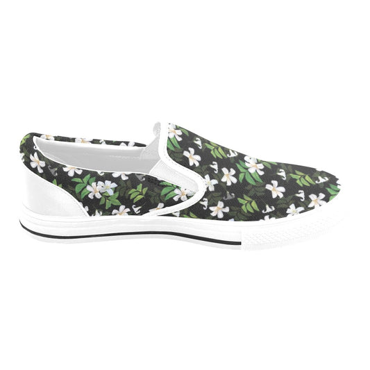 Sampaguita Print Design LKS301 White Slip Ons Canvas Women's Shoes