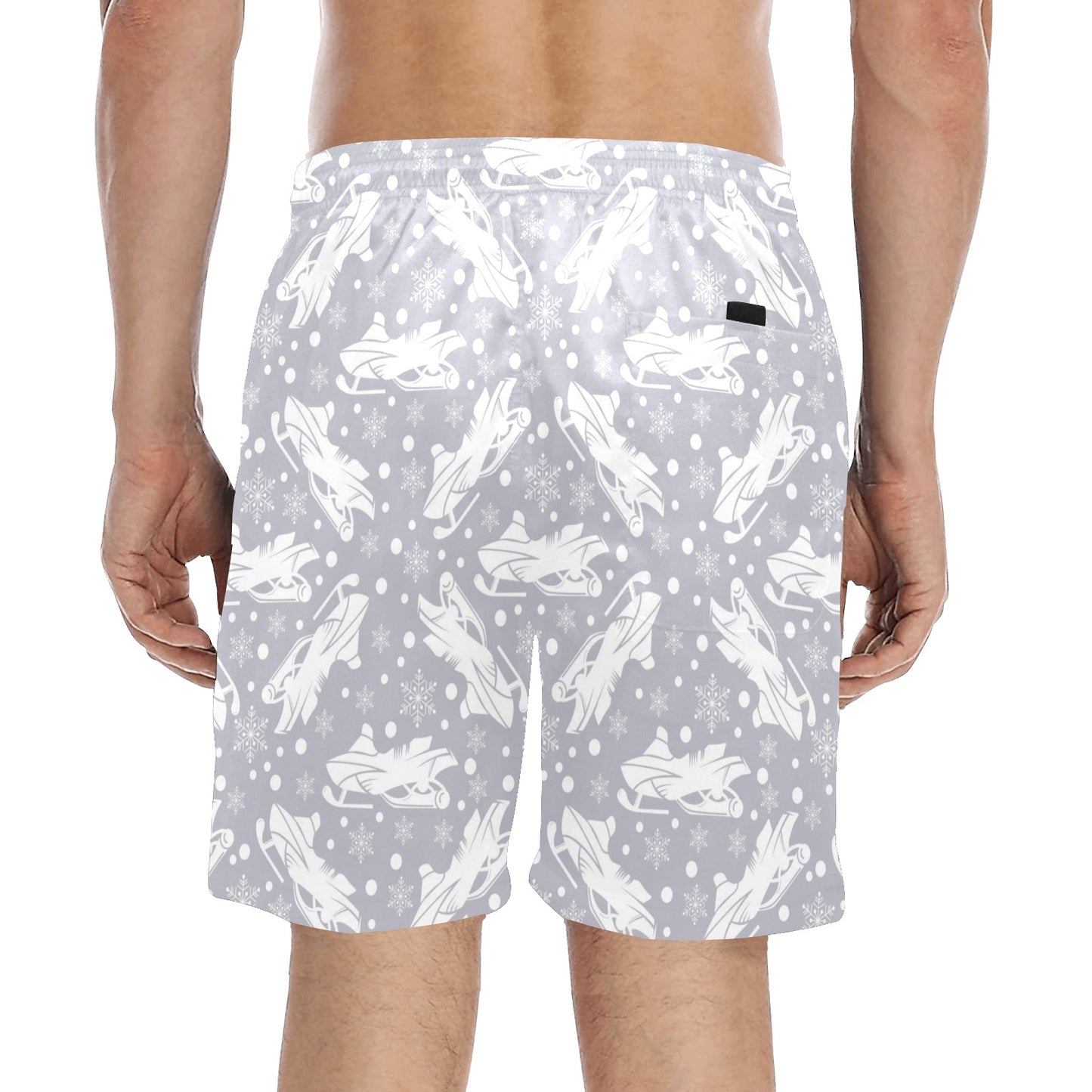 Snowmobile Print Design LKS302 Men's Swim Trunks Beach Shorts