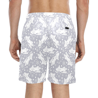 Snowmobile Print Design LKS302 Men's Swim Trunks Beach Shorts