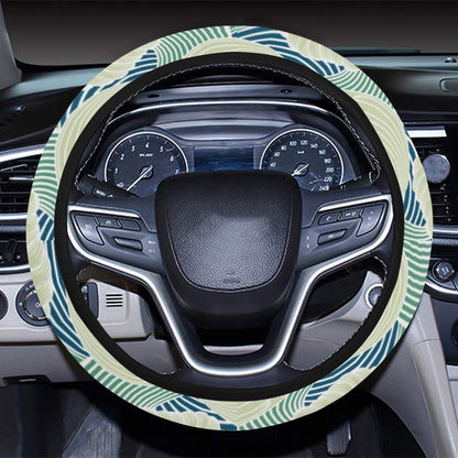 Wave Japan Style Print Design LKS302 Steering Wheel Cover with Elastic Edge