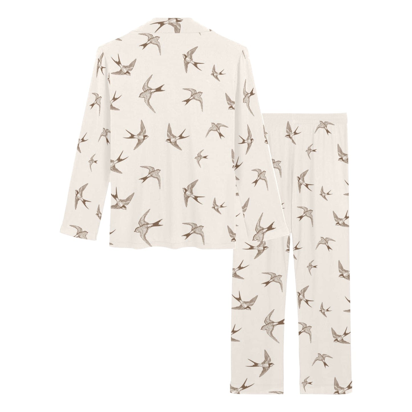 Swallow Bird Pattern Print Design 01 Women's Long Pajama Set