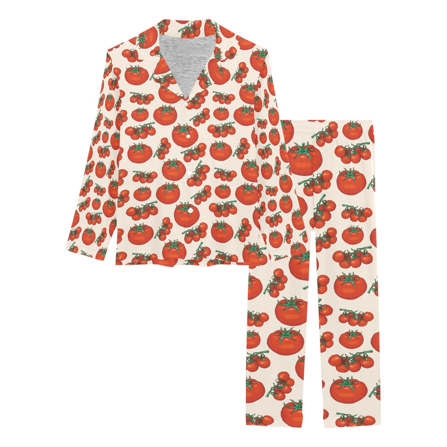 Tomato Print Design LKS302 Women's Long Pajama Set