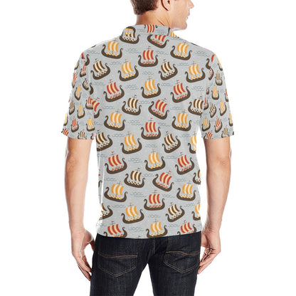Vikings Print Design LKS308 Men Polo Shirt
