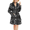 Bandana Paisley Black Print Design LKS308 Women's Fleece Robe