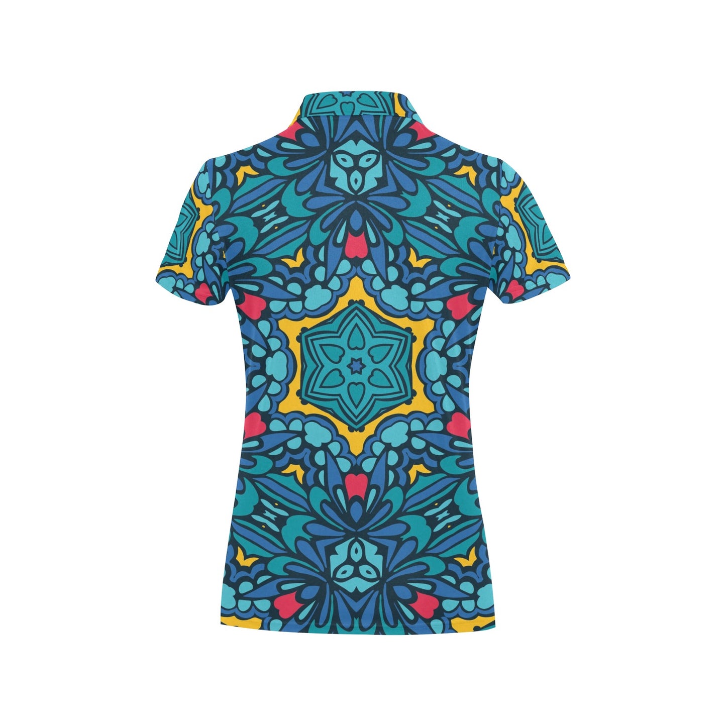 Kaleidoscope Pattern Print Design 04 Women's Polo Shirt