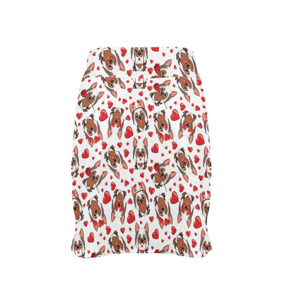 Silky Terriers Heart Print Design LKS302 17" Golf & Pickleball Skort with Pockets