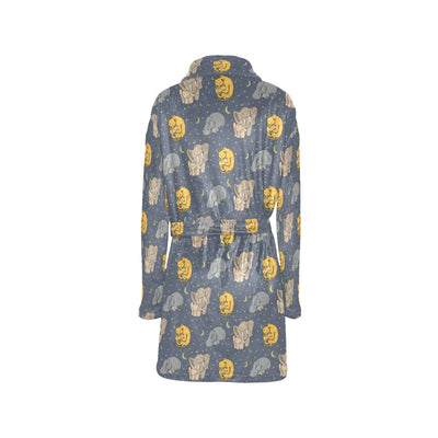 Safari Elephant Lion Print Design LKS303 Women's Fleece Robe