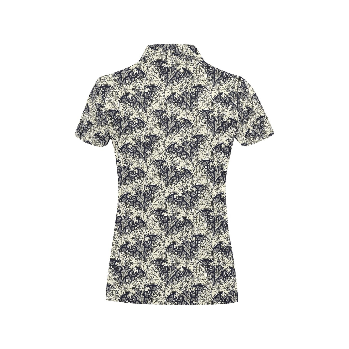 Bat Tribal Pattern Print Design 06 Women's Polo Shirt