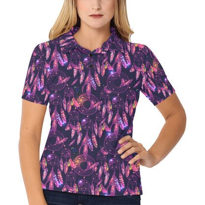 Dream catcher neon Women's Polo Shirt