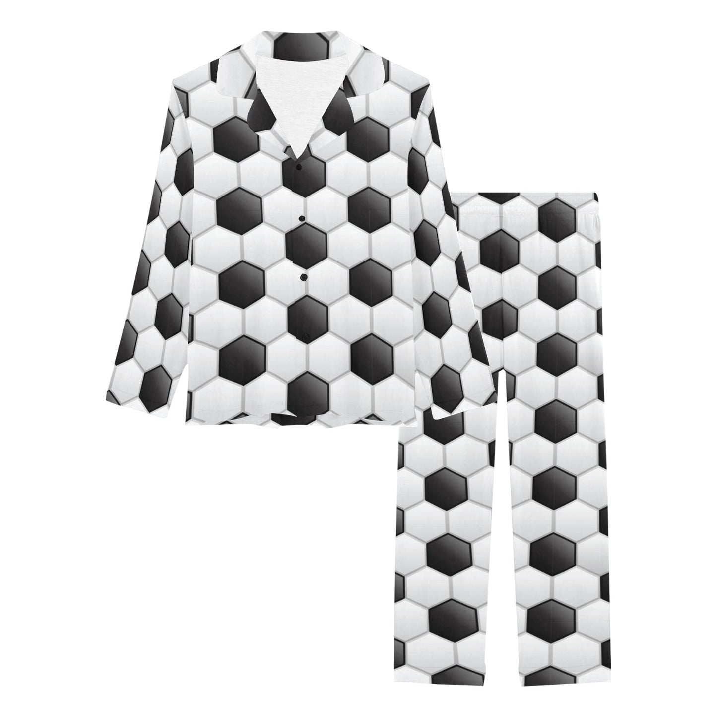 Soccer Ball Texture Print Pattern Women's Long Pajama Set