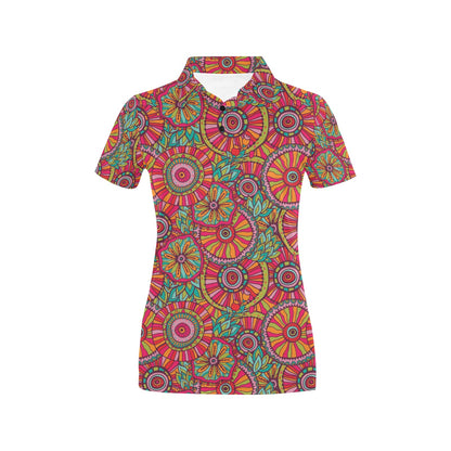 Boho Pattern Print Design 01 Women's Polo Shirt