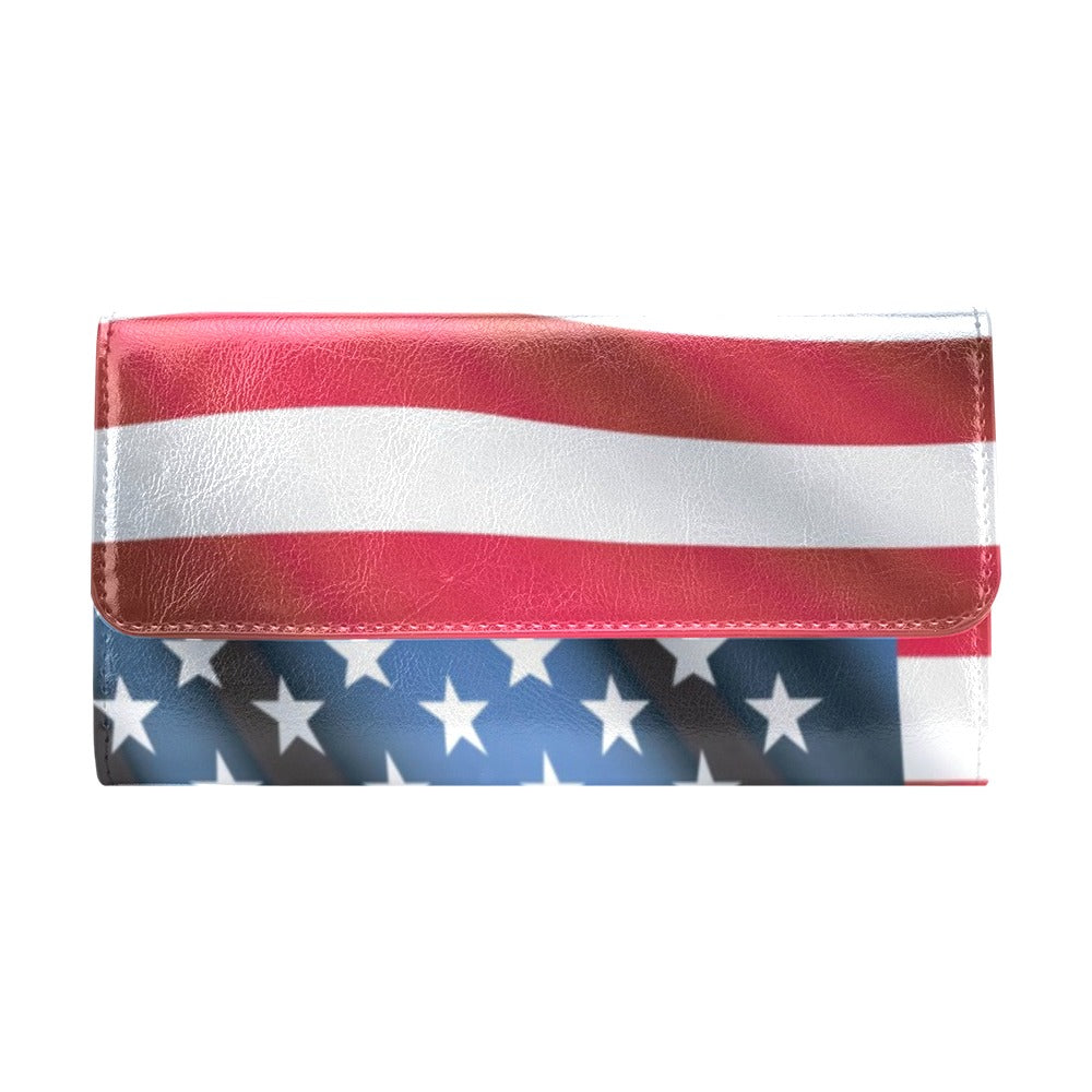 American flag Classic Women's Trifold Wallet