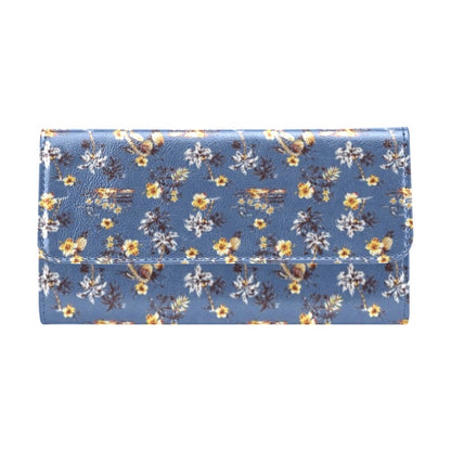 Hawaiian Flower Blue Print Women's Trifold Wallet