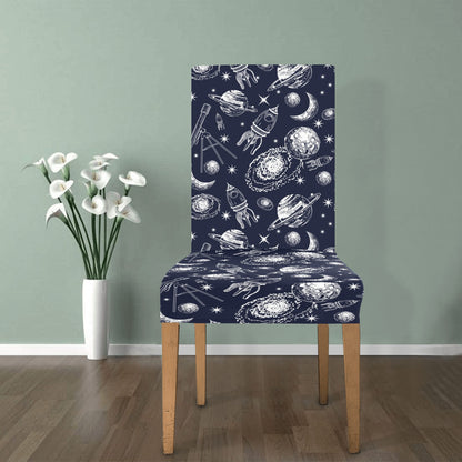 Space Rocket Print Design LKS301 Dining Chair Slipcover