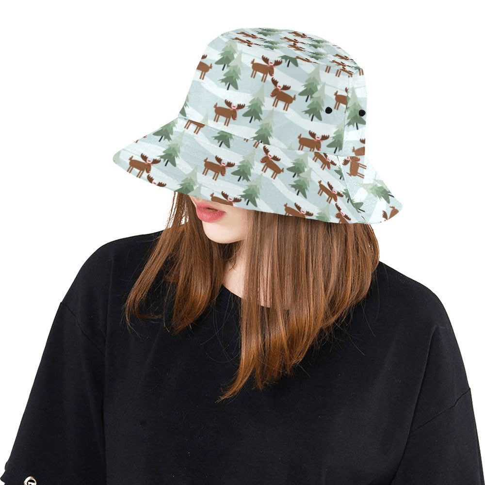 Moose Print Design LKS402 Unisex Bucket Hat