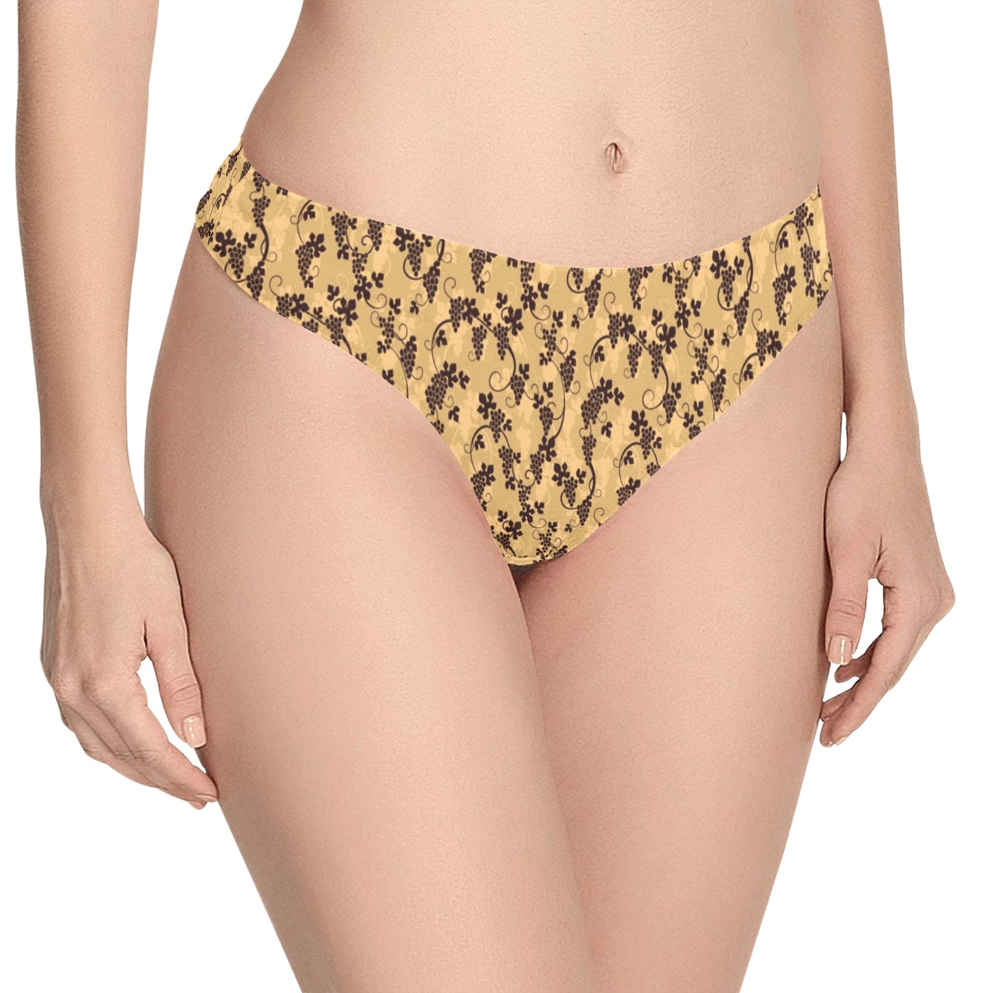 Wine Grape Design Print Women's Thongs