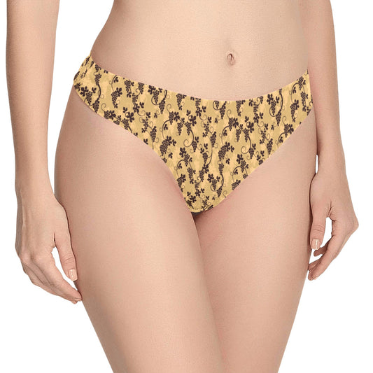 Wine Grape Design Print Women's Thongs
