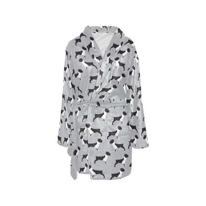 Boxers Pattern Print Design 01 Women's Fleece Robe