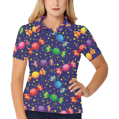 Candy Pattern Print Design CA06 Women's Polo Shirt