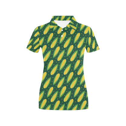 Corn Pattern Print Design 03 Women's Polo Shirt