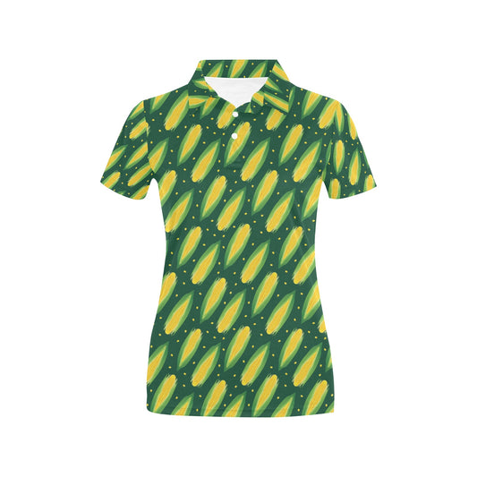 Corn Pattern Print Design 03 Women's Polo Shirt
