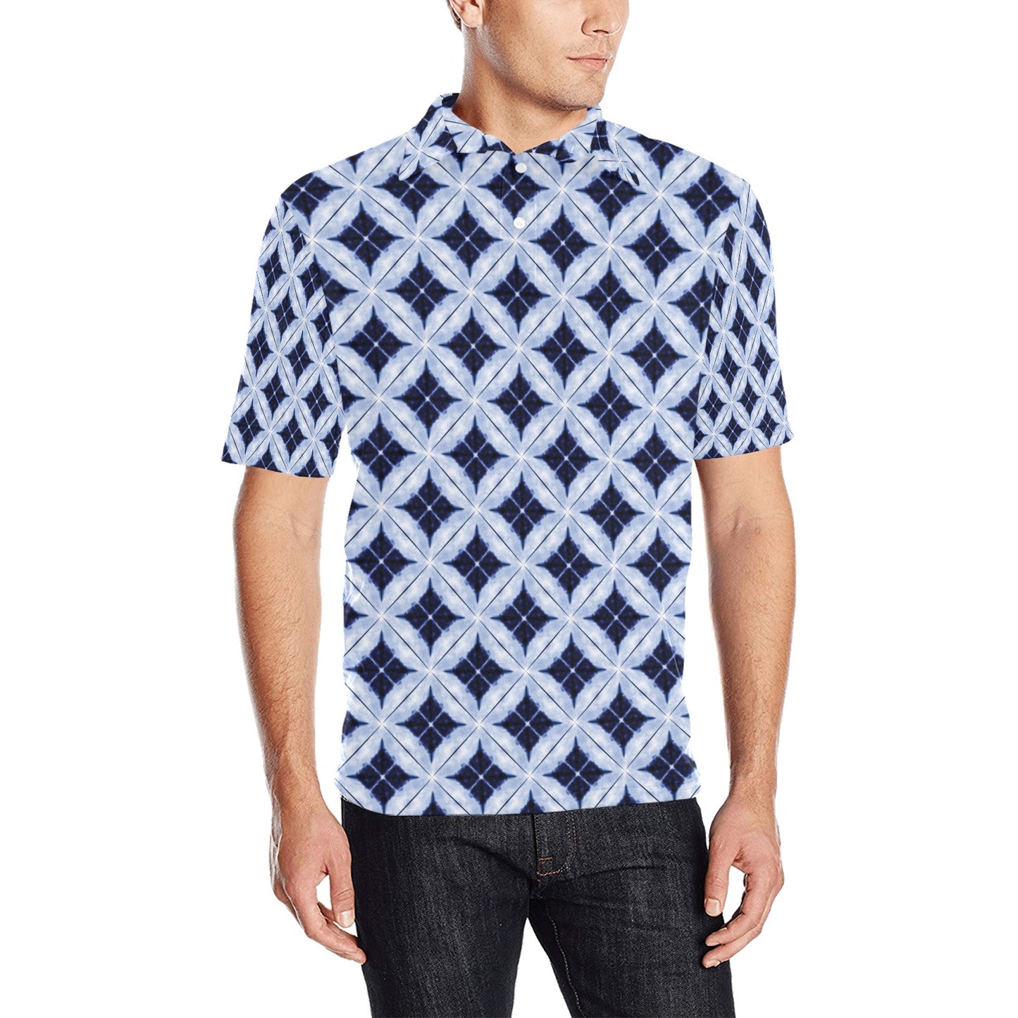 Tie Dye Print Design LKS308 Men Polo Shirt