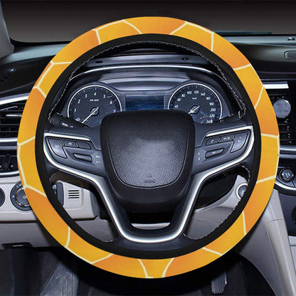 Honey Bee Honeycomb Print Design LKS3011 Steering Wheel Cover with Elastic Edge