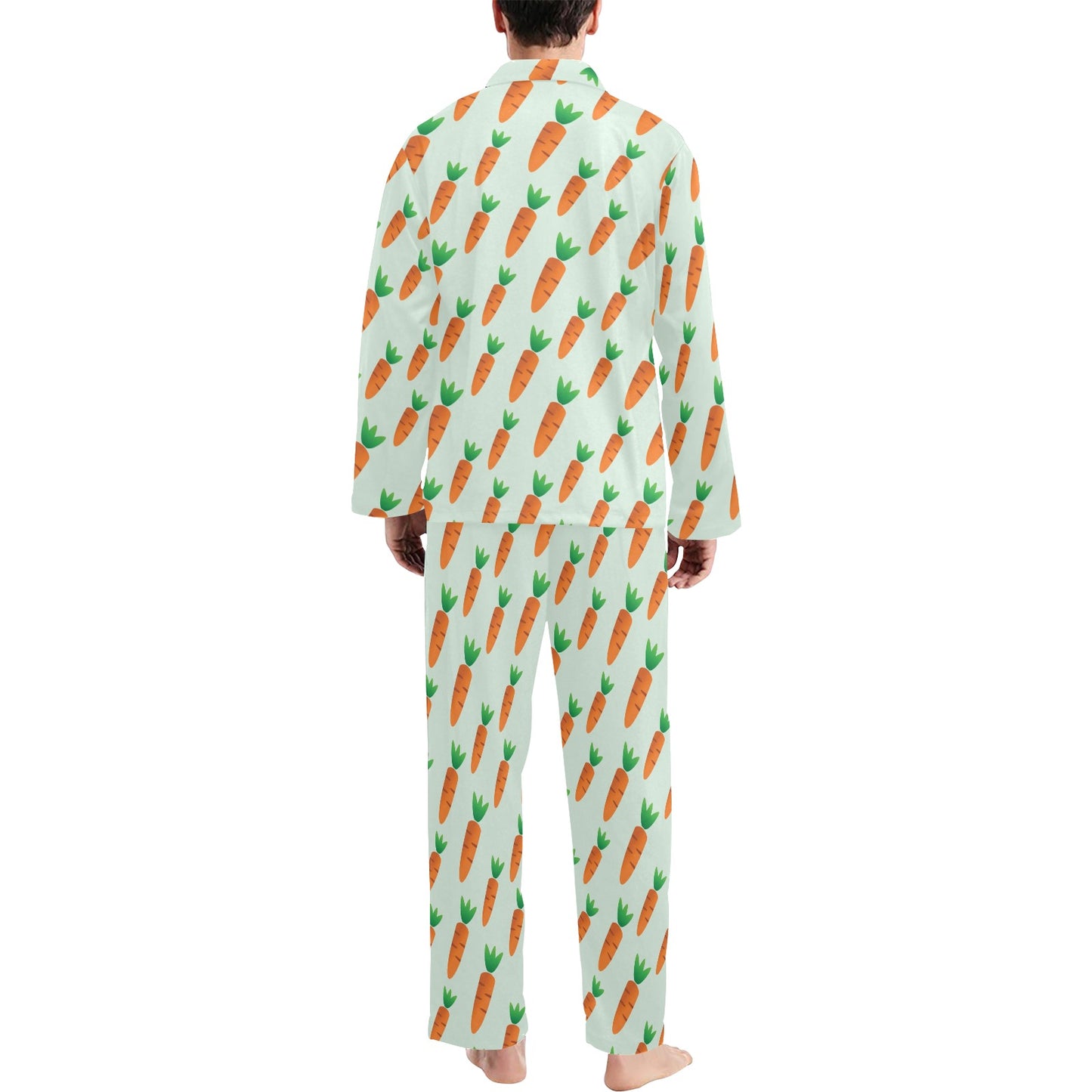 Carrot Pattern Print Design 05 Men's Long Pajama Set