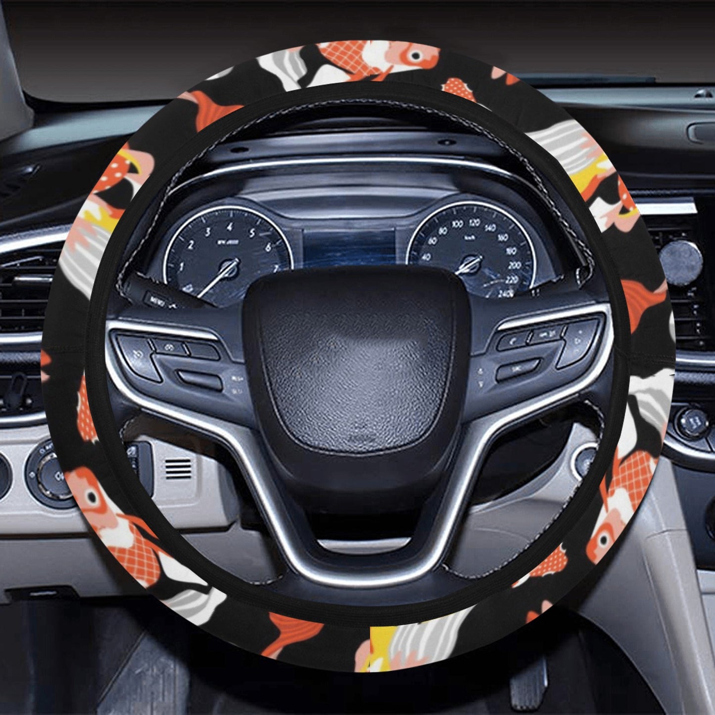 Goldfish Print Design LKS401 Steering Wheel Cover with Elastic Edge
