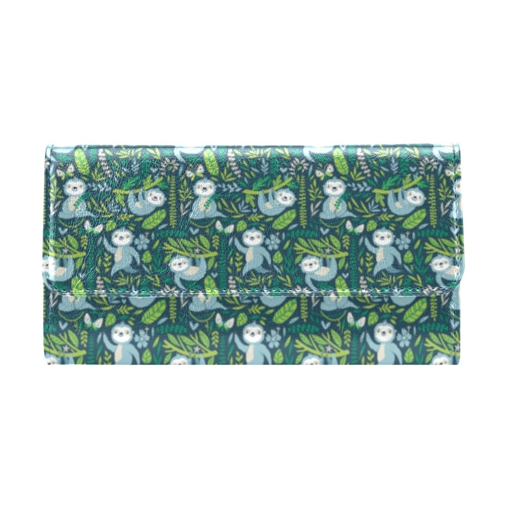 Sloth Print Design LKS304 Women's Trifold Wallet