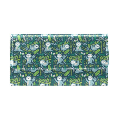 Sloth Print Design LKS304 Women's Trifold Wallet