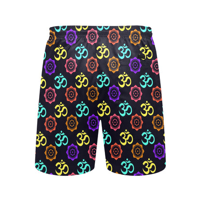Chakra OM Print Pattern Men's Swim Trunks Beach Shorts