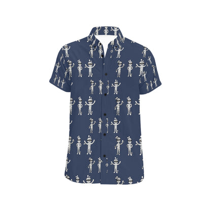 Mummy Print Design LKS306 Men Short Sleeve Button Up Shirt