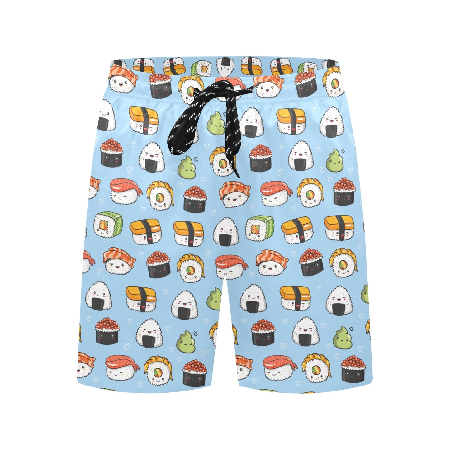 Sushi Print Design LKS303 Men's Swim Trunks Beach Shorts