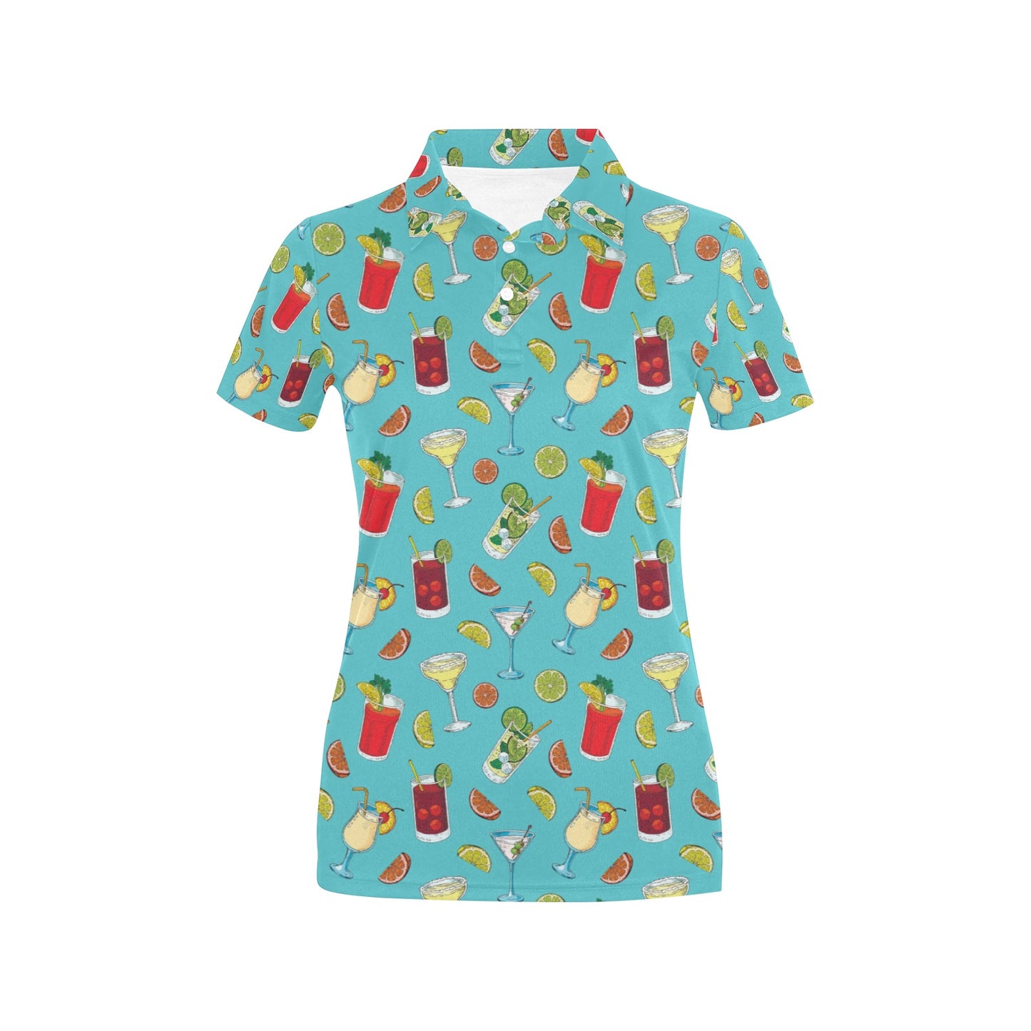 Cocktail Pattern Print Design 05 Women's Polo Shirt