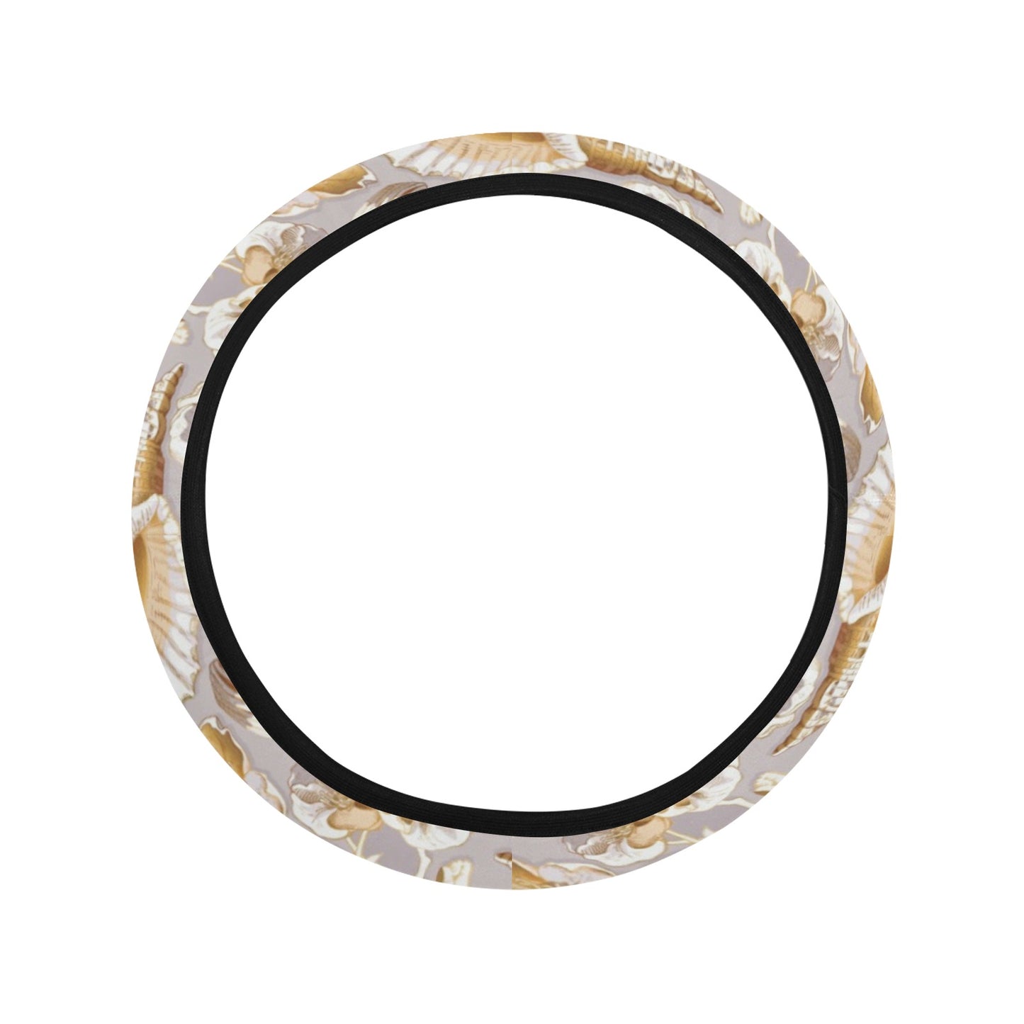 Seashell Print Design LKS309 Steering Wheel Cover with Elastic Edge