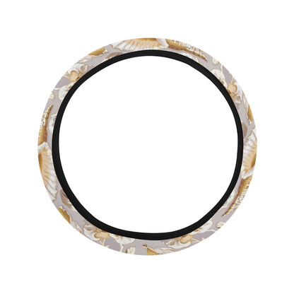 Seashell Print Design LKS309 Steering Wheel Cover with Elastic Edge
