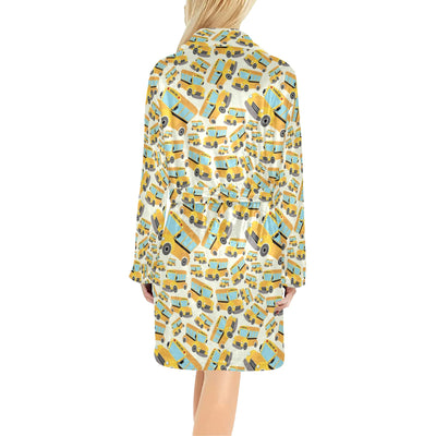 School Bus Print Design LKS301 Women's Fleece Robe