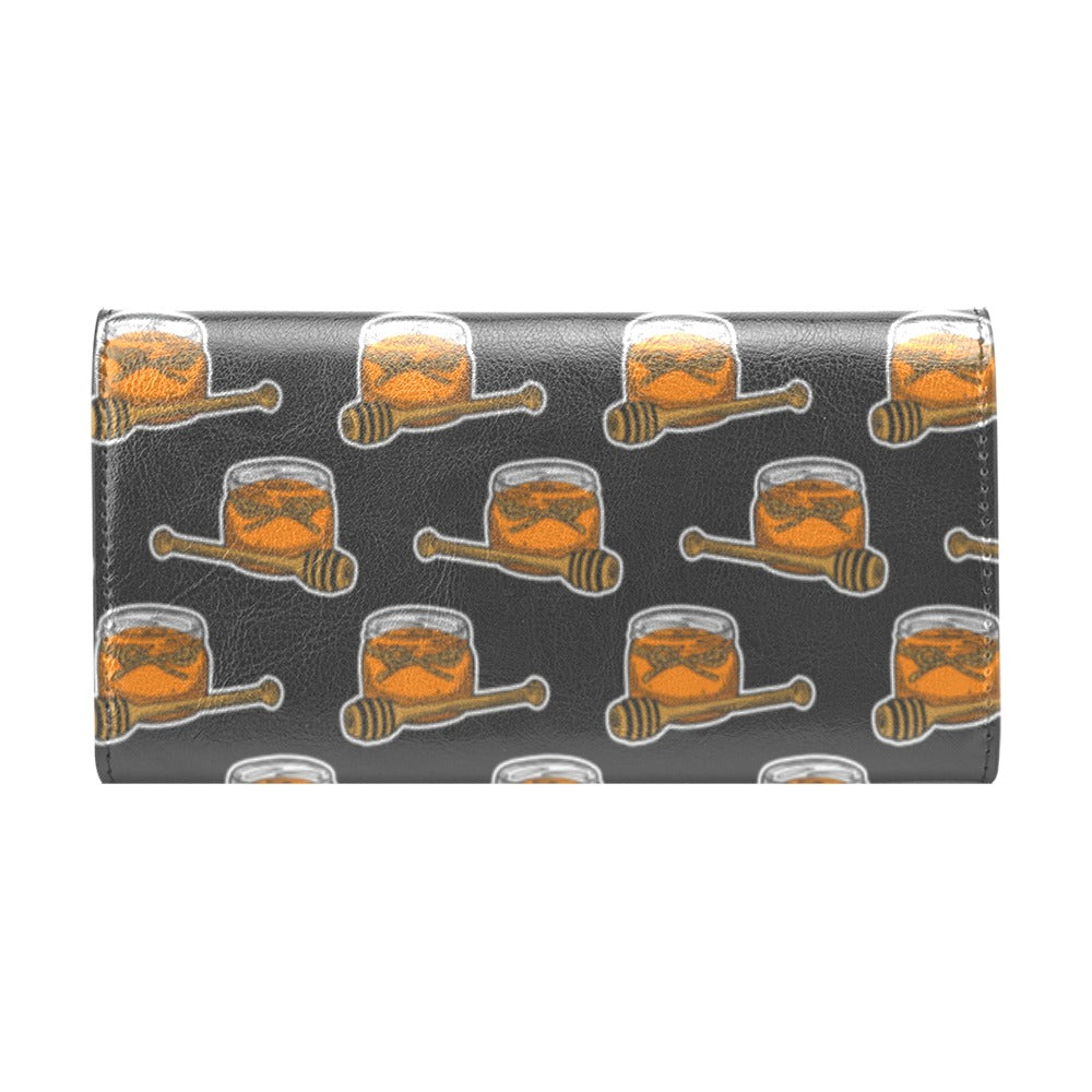 Honey Bee Print Design LKS305 Women's Trifold Wallet