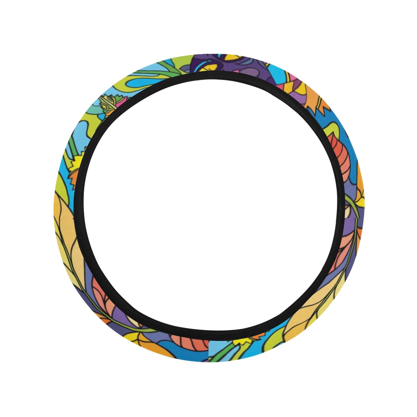Trippy Print Design LKS301 Steering Wheel Cover with Elastic Edge