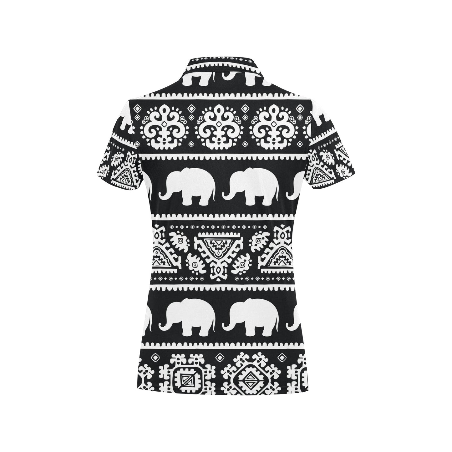 Elephant Pattern Women's Polo Shirt