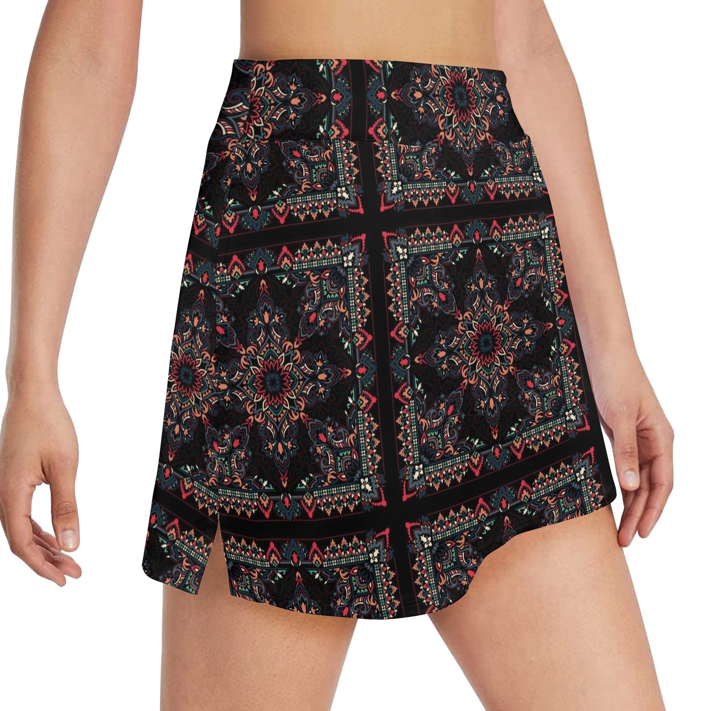 Bandana Print Design LKS307 17" Golf & Pickleball Skort with Pockets