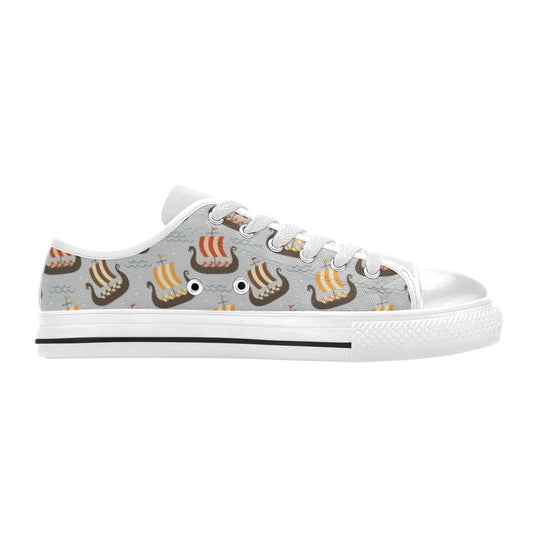Vikings Print Design LKS308 Women's White Low Top Shoes