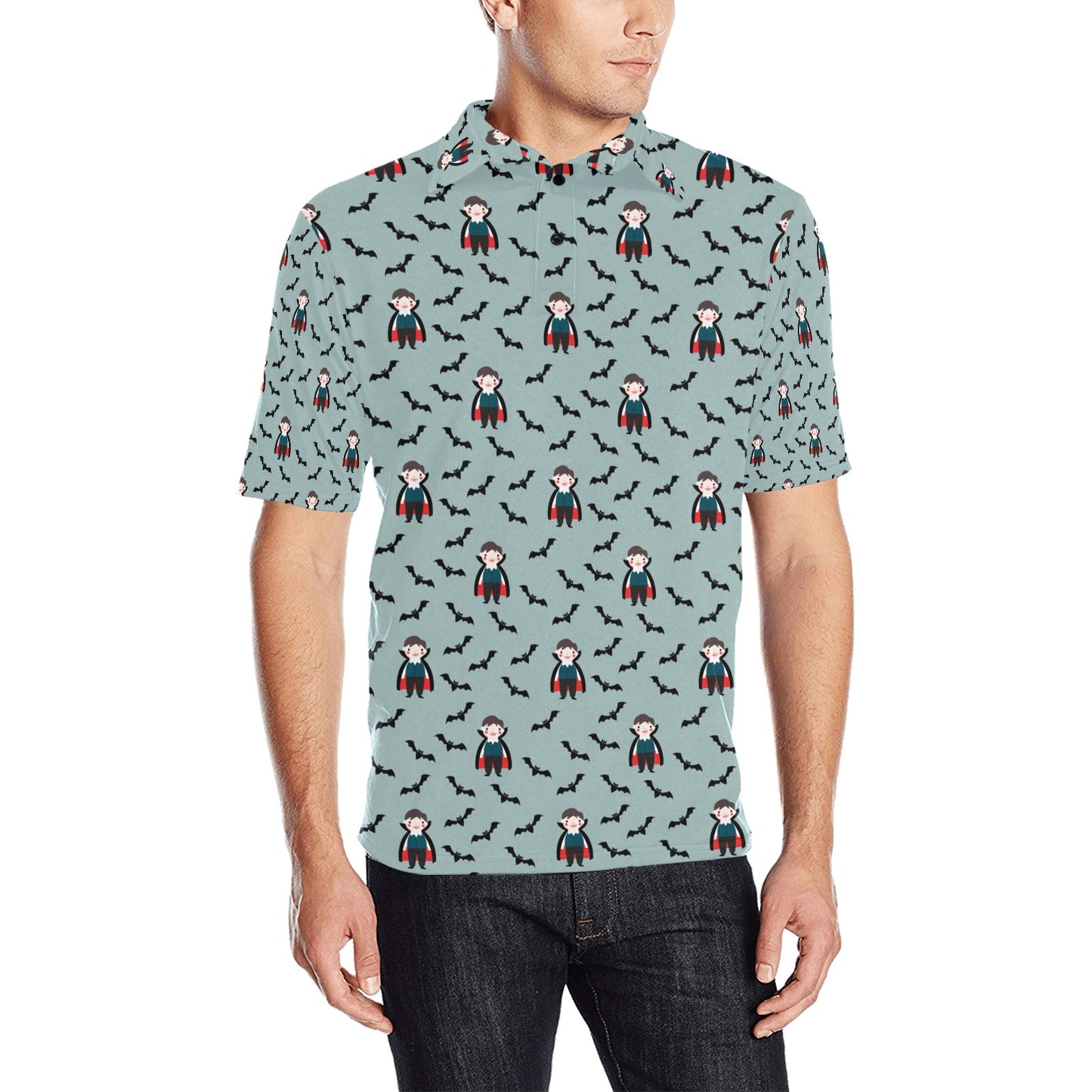 Vampire Print Design LKS304 Men Polo Shirt