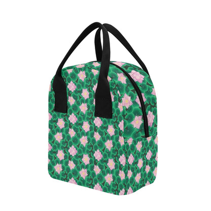 Water Lily Print Design LKS303 Insulated Lunch Bag