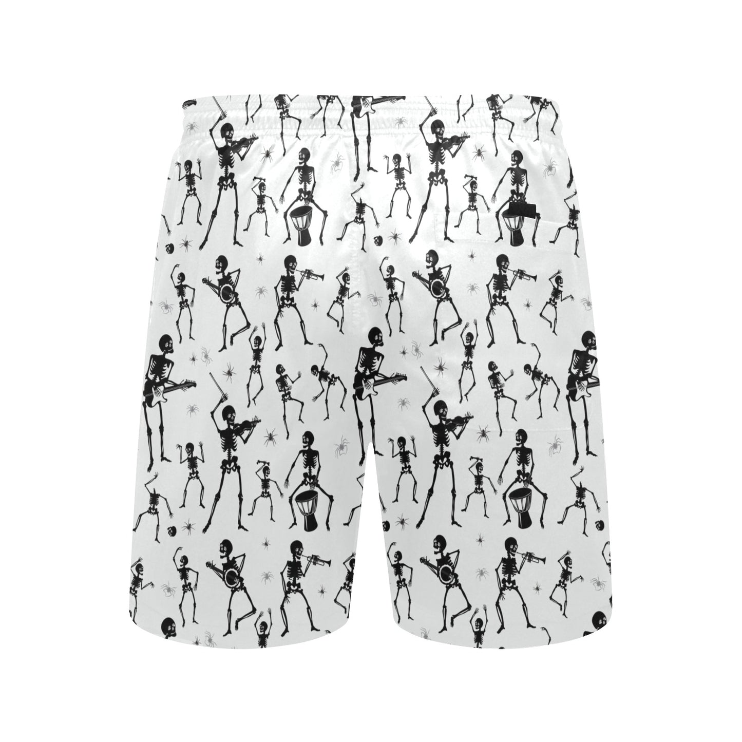 Skeleton Music Player Print Design LKS303 Men's Swim Trunks Beach Shorts