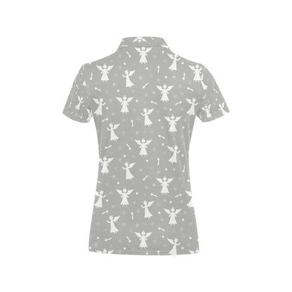 Angel Pattern Print Design 03 Women's Polo Shirt