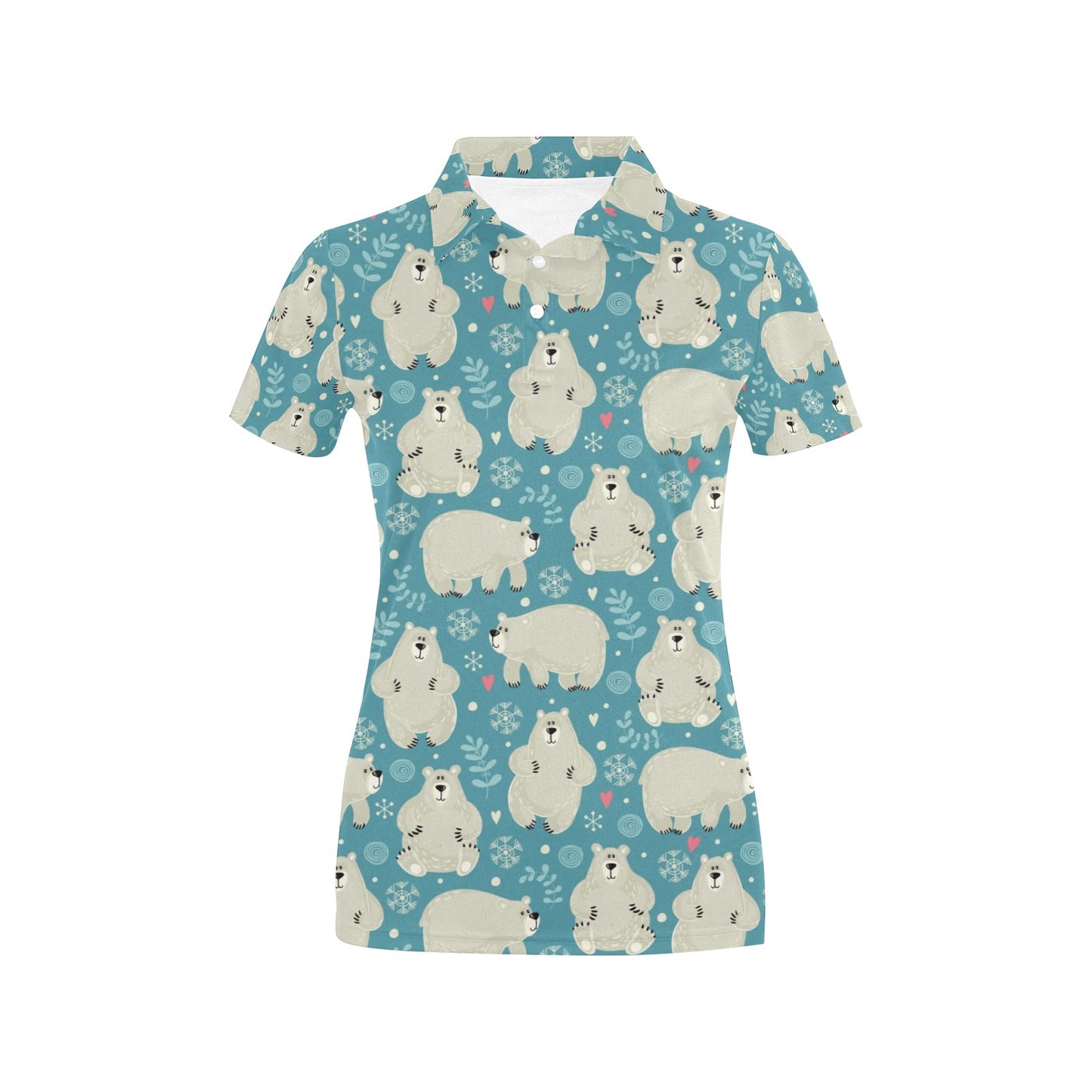 Bear Pattern Print Design BE04 Women's Polo Shirt