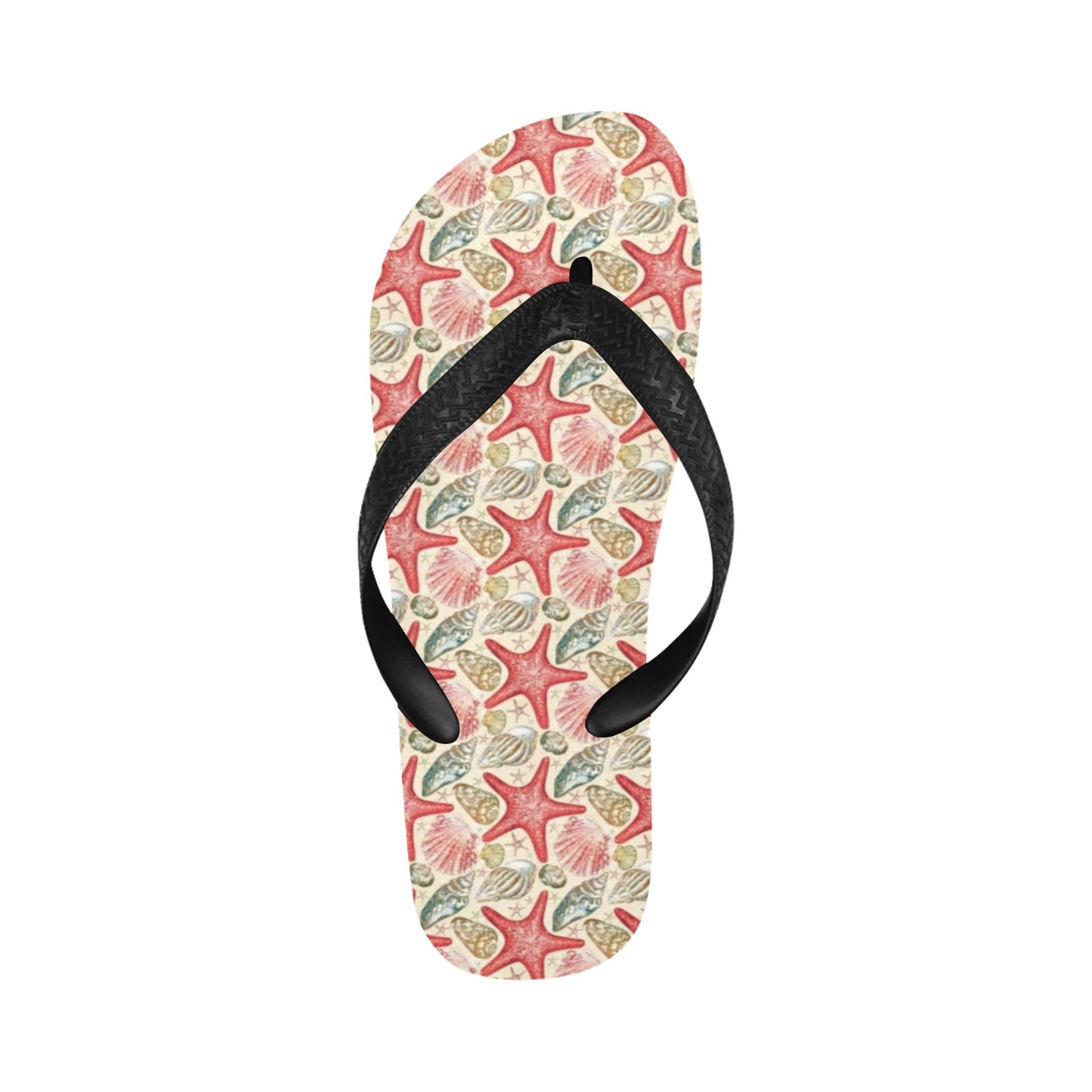 Seashell Print Design LKS301 Flip Flops