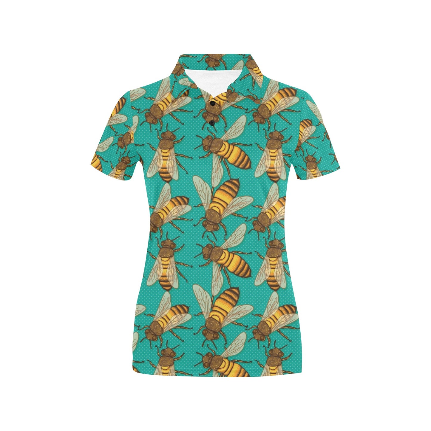 Bee Pattern Print Design BEE04 Women's Polo Shirt
